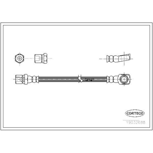 Corteco Rear Brake Hose, 19032688 19032688